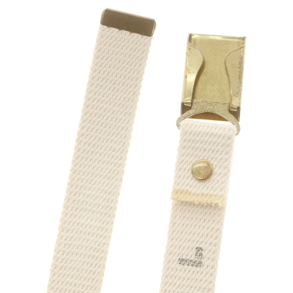 【中古】ビームスプラス BEAMS PLUS プレート キャンバス ベルト オフホワイトxゴールド【 L 】【 状態ランクA 】【 メンズ 】