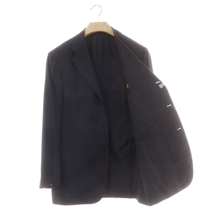 【中古】キートン Kiton SUPER180’S 14micron ウール ストライプ 3つボタンスーツ ネイビー【 50 】【 状態ランクB 】【 メンズ 】