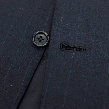 【中古】キートン Kiton SUPER180’S 14micron ウール ストライプ 3つボタンスーツ ネイビー【 50 】【 状態ランクB 】【 メンズ 】