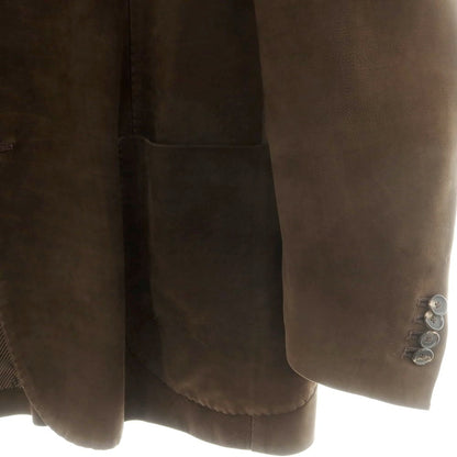 【中古】チェーザレ アットリーニ Cesare Attolini ヌバックレザー テーラードジャケット ブラウン【 52 】【 状態ランクB 】【 メンズ 】