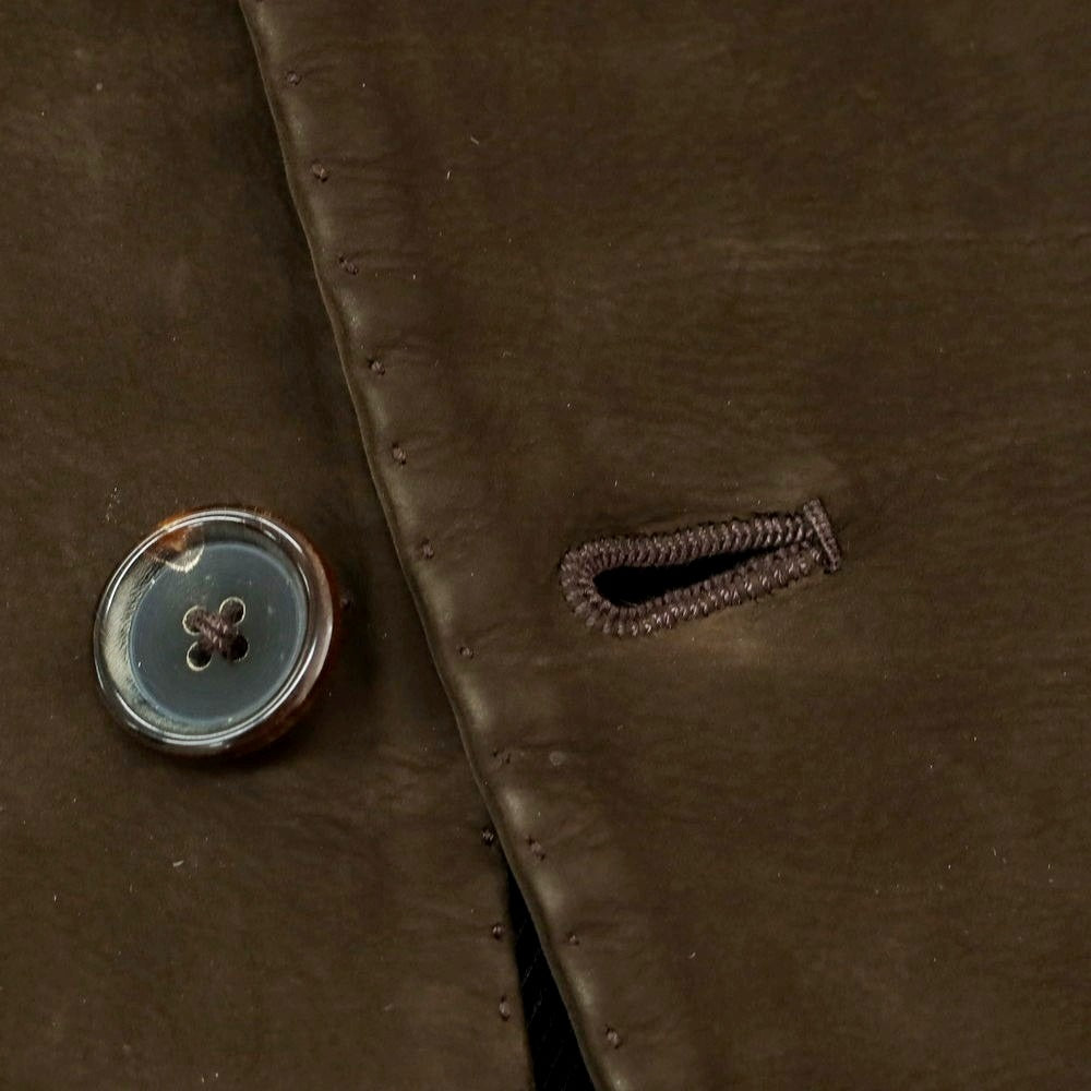 【中古】チェーザレ アットリーニ Cesare Attolini ヌバックレザー テーラードジャケット ブラウン【 52 】【 状態ランクB 】【 メンズ 】