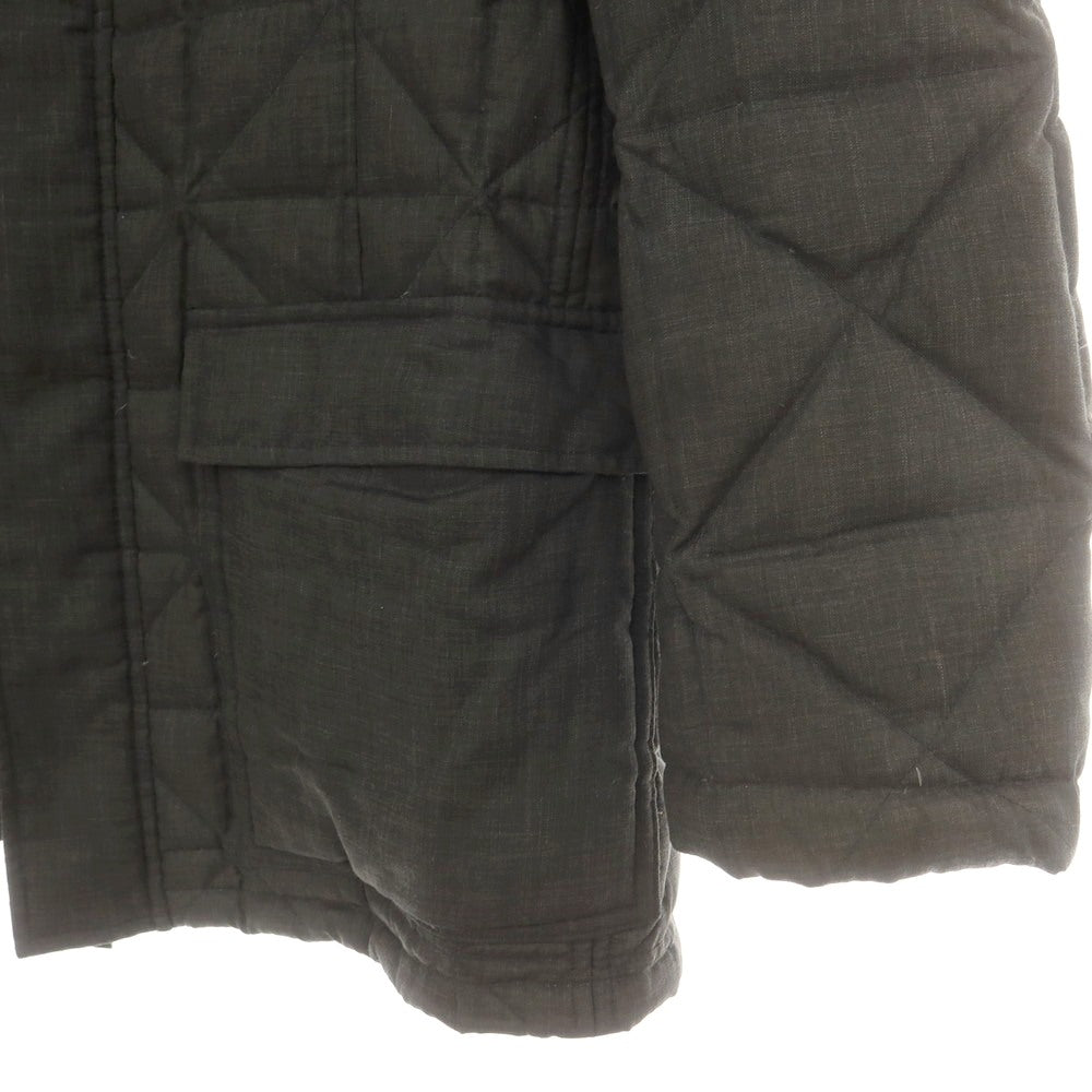 【中古】アルマーニ コレッツォーニ ARMANI COLLEZIONI ポリエステルウール スタンドカラー キルティング ダウンジャケット ダークグレー【 52 】【 状態ランクC 】【 メンズ 】