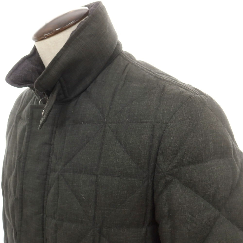 【中古】アルマーニ コレッツォーニ ARMANI COLLEZIONI ポリエステルウール スタンドカラー キルティング ダウンジャケット ダークグレー【 52 】【 状態ランクC 】【 メンズ 】