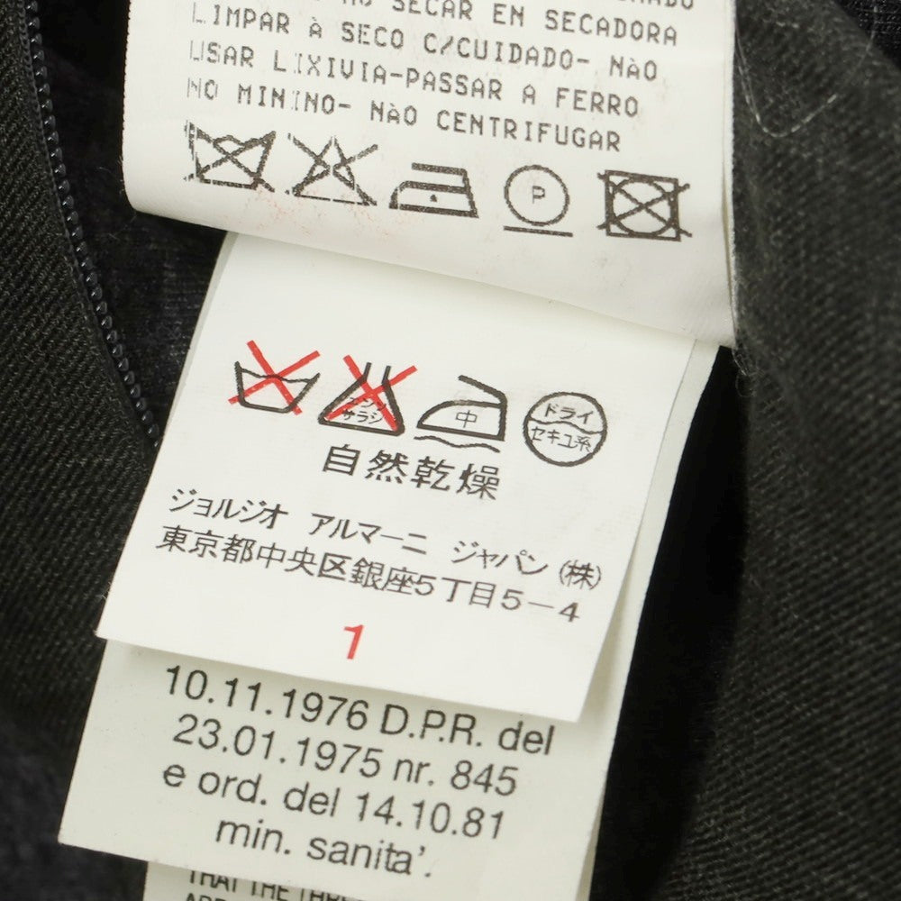 【中古】アルマーニ コレッツォーニ ARMANI COLLEZIONI ポリエステルウール スタンドカラー キルティング ダウンジャケット ダークグレー【 52 】【 状態ランクC 】【 メンズ 】