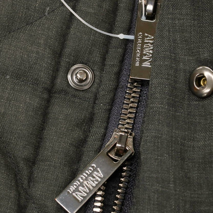 【中古】アルマーニ コレッツォーニ ARMANI COLLEZIONI ポリエステルウール スタンドカラー キルティング ダウンジャケット ダークグレー【 52 】【 状態ランクC 】【 メンズ 】