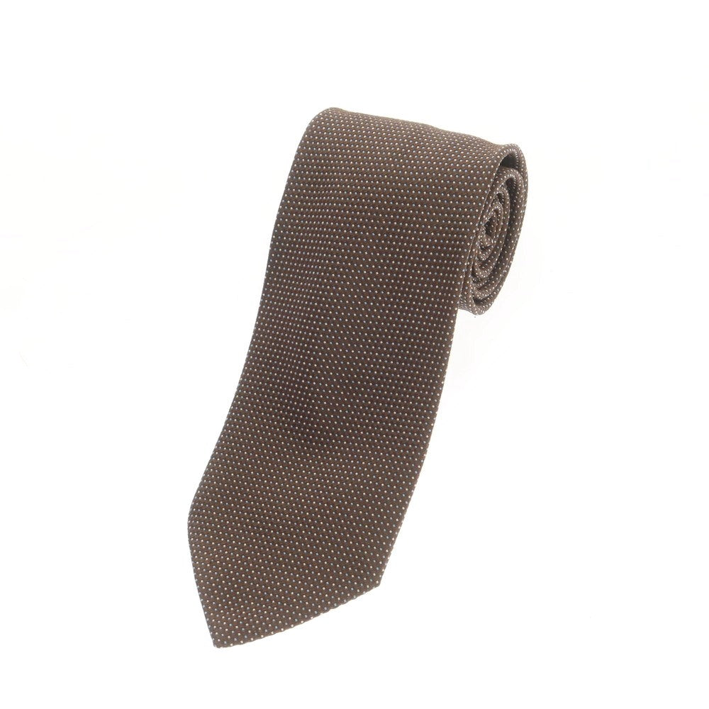 【中古】チェーザレ アットリーニ Cesare Attolini シルク ドット柄ネクタイ ブラウン【 状態ランクB 】【 メンズ 】