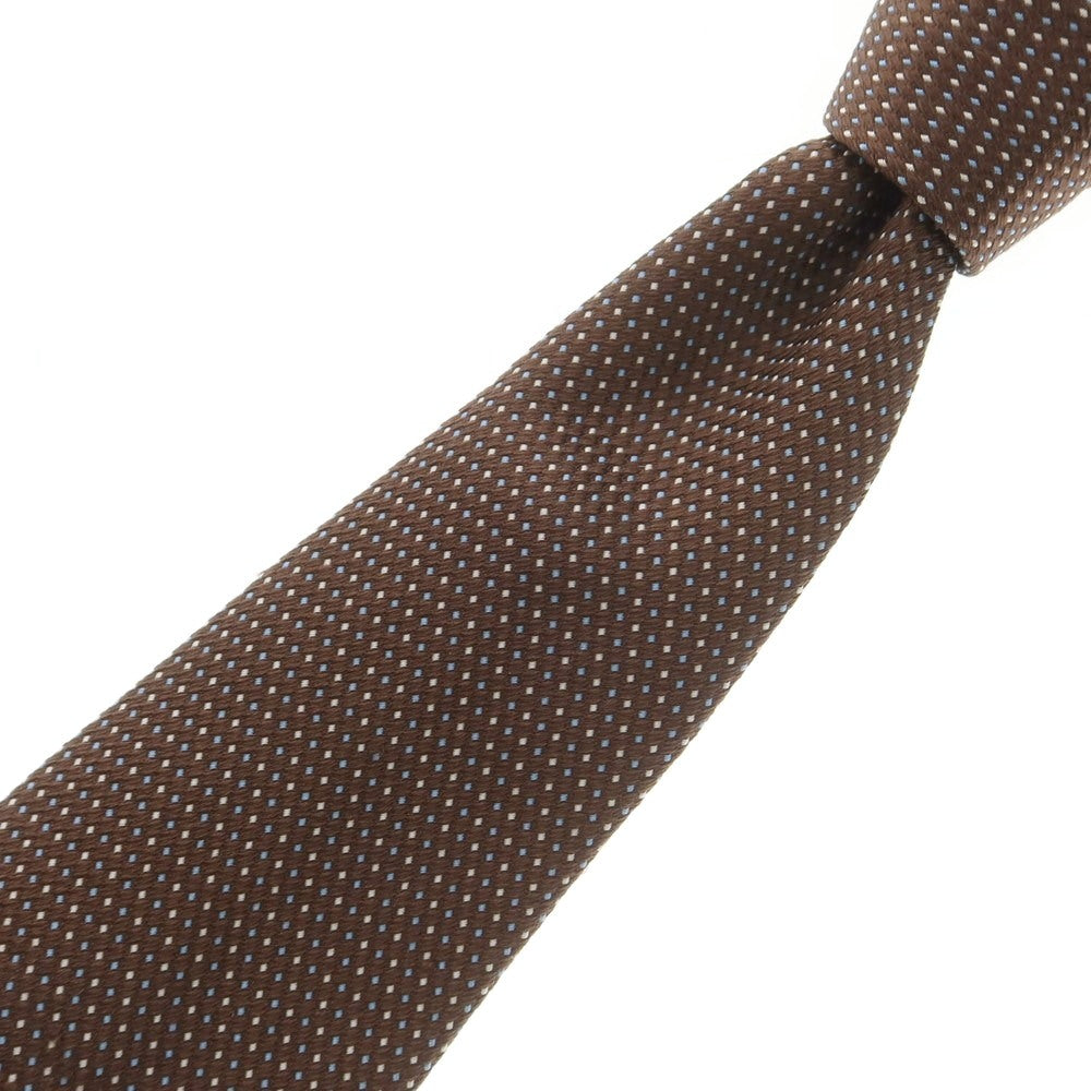 【中古】チェーザレ アットリーニ Cesare Attolini シルク ドット柄ネクタイ ブラウン【 状態ランクB 】【 メンズ 】