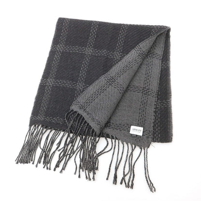 【中古】アルマーニ コレッツォーニ ARMANI COLLEZIONI ウール マフラー ダークグレー系【 状態ランクB 】【 メンズ 】