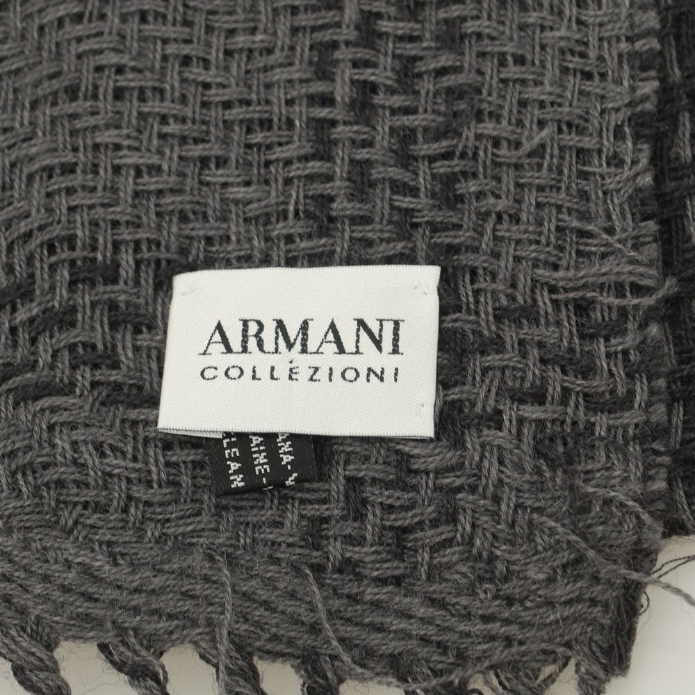 【中古】アルマーニ コレッツォーニ ARMANI COLLEZIONI ウール マフラー ダークグレー系【 状態ランクB 】【 メンズ 】 [BPD]