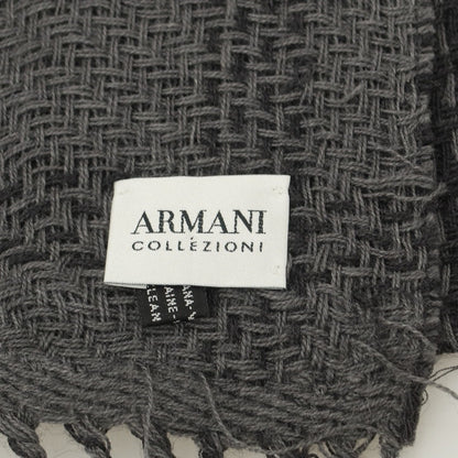 【中古】アルマーニ コレッツォーニ ARMANI COLLEZIONI ウール マフラー ダークグレー系【 状態ランクB 】【 メンズ 】