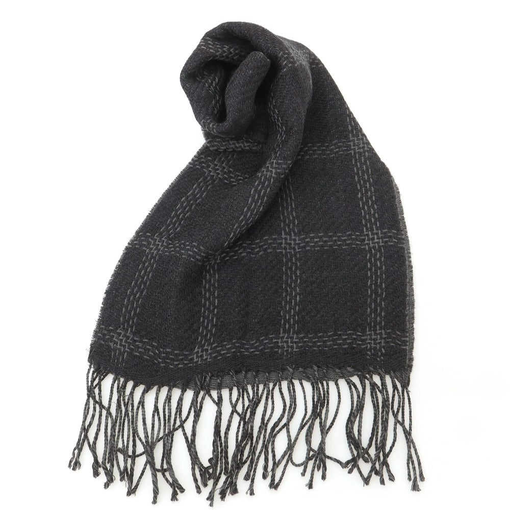 【中古】アルマーニ コレッツォーニ ARMANI COLLEZIONI ウール マフラー ダークグレー系【 状態ランクB 】【 メンズ 】