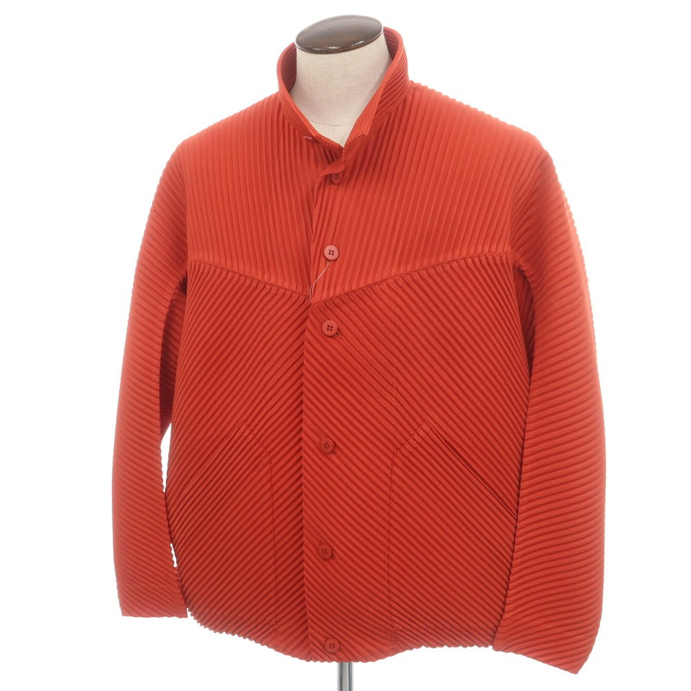 【中古】オム プリッセ イッセイミヤケ HOMME PLISSE ISSEY MIYAKE 2025年秋冬 ポリエステル系 プリーツ ブルゾン オレンジ【 表記なし（L位） 】【 状態ランクA 】【 メンズ 】