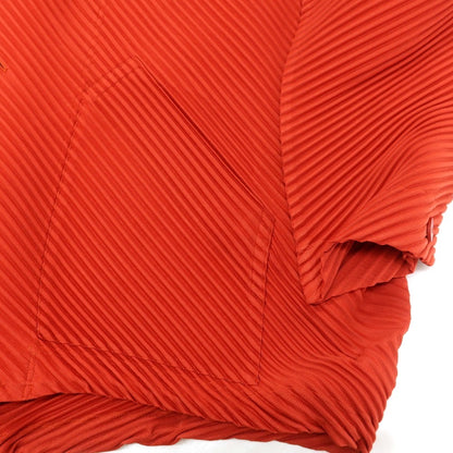 【中古】オム プリッセ イッセイミヤケ HOMME PLISSE ISSEY MIYAKE 2025年秋冬 ポリエステル系 プリーツ ブルゾン オレンジ【 表記なし（L位） 】【 状態ランクA 】【 メンズ 】