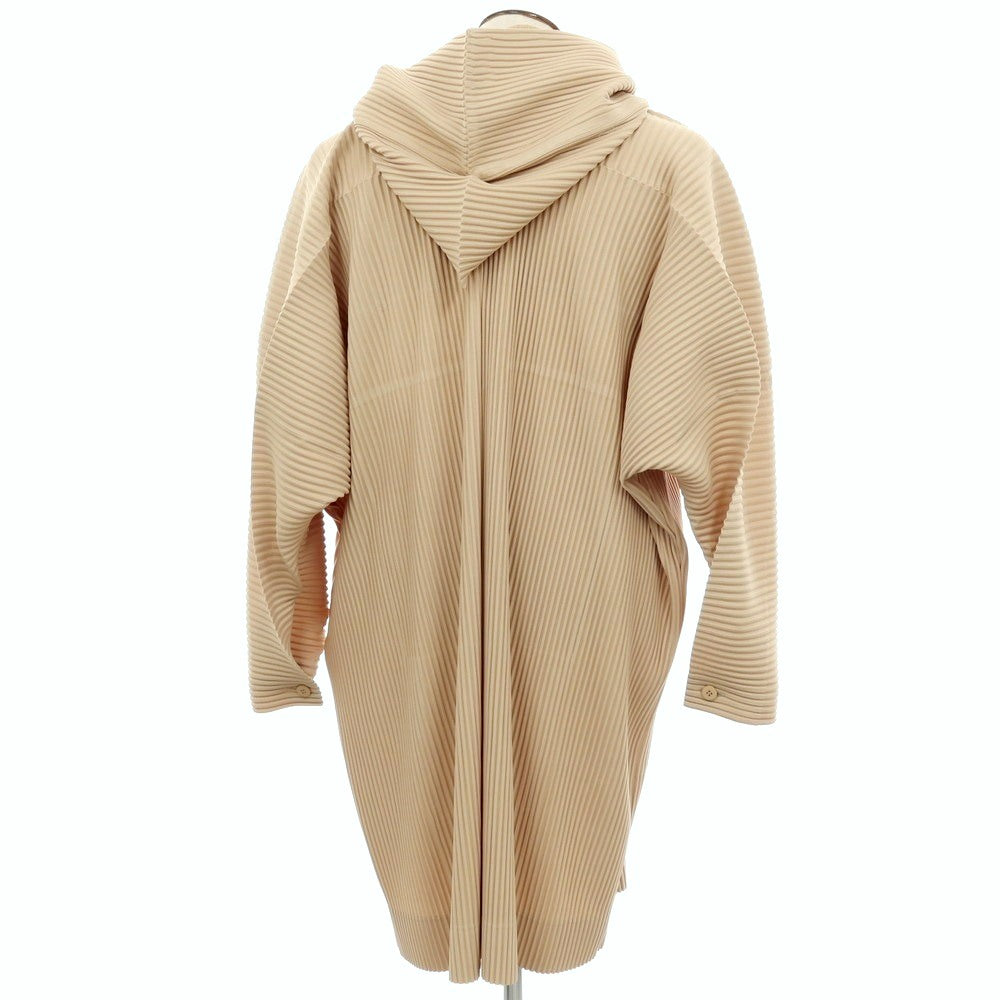 【中古】オム プリッセ イッセイミヤケ HOMME PLISSE ISSEY MIYAKE 2025年秋冬 ポリエステル系 プリーツ フーデッドコート ベージュ【サイズ表記なし（L位）】【 状態ランクA 】【 メンズ 】[BPD]