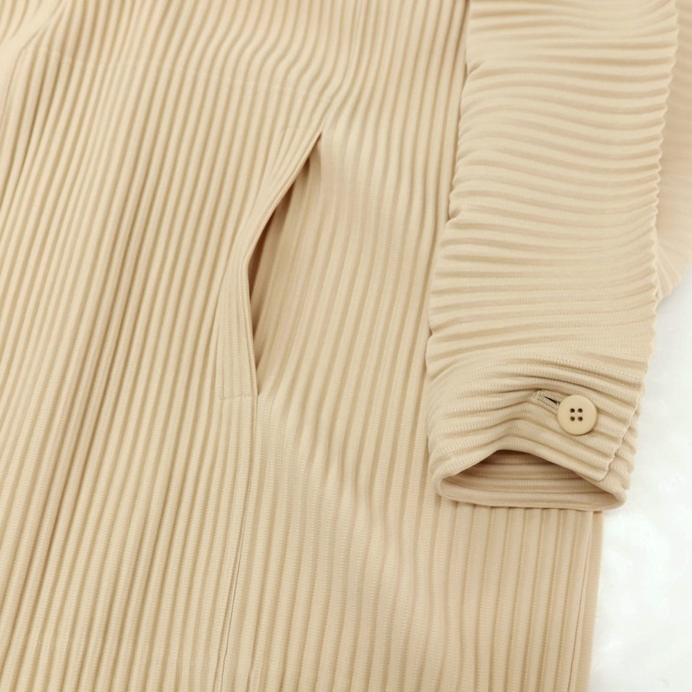【中古】オム プリッセ イッセイミヤケ HOMME PLISSE ISSEY MIYAKE 2025年秋冬 ポリエステル系 プリーツ フーデッドコート ベージュ【サイズ表記なし（L位）】【 状態ランクA 】【 メンズ 】