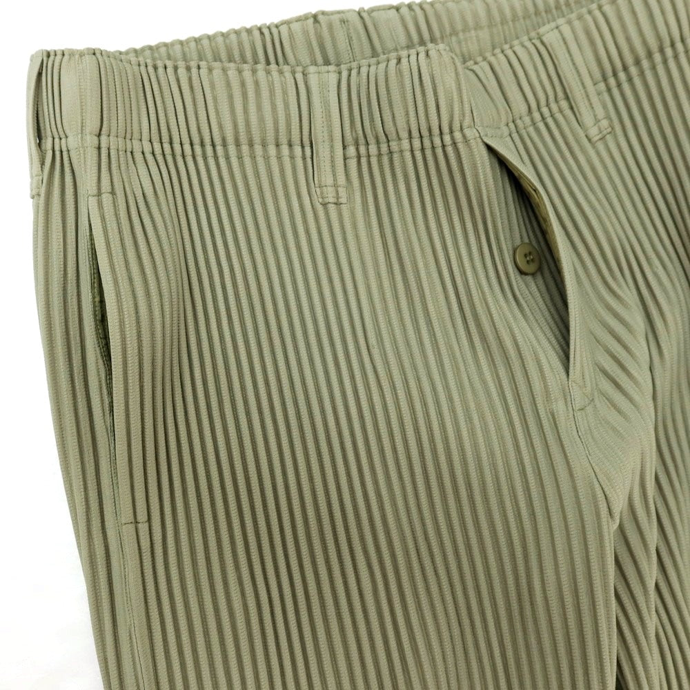【中古】オム プリッセ イッセイミヤケ HOMME PLISSE ISSEY MIYAKE 2025年秋冬 ポリエステル系 プリーツ イージーパンツ グラスグリーン【 表記なし（L位） 】【 状態ランクA 】【 メンズ 】[APD]