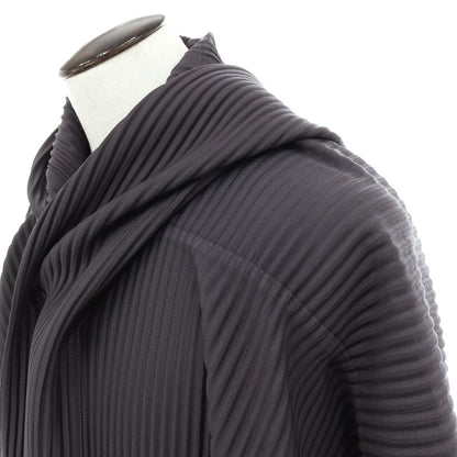 【中古】オム プリッセ イッセイミヤケ HOMME PLISSE ISSEY MIYAKE 2025年秋冬 ポリエステル系 プリーツ フーデッドコート グレーネイビー【サイズ表記なし（L位）】【 状態ランクA 】【 メンズ 】