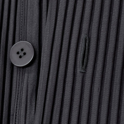 【中古】オム プリッセ イッセイミヤケ HOMME PLISSE ISSEY MIYAKE 2025年秋冬 ポリエステル系 プリーツ フーデッドコート グレーネイビー【サイズ表記なし（L位）】【 状態ランクA 】【 メンズ 】