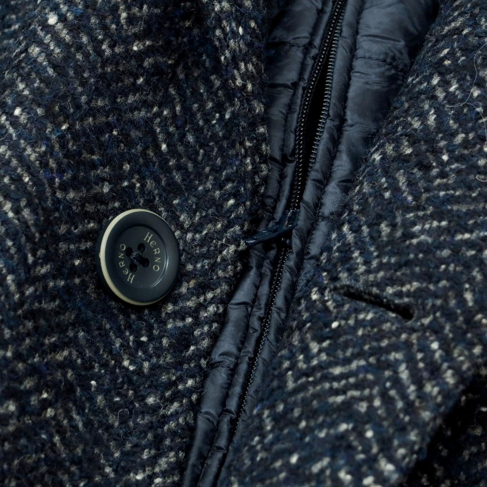 【中古】ヘルノ Herno ウール チェスターフィールドコート ネイビー【 表記なし（M位） 】【 状態ランクC 】【 メンズ 】