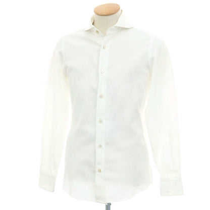 【中古】フィナモレ Finamore コットン ホリゾンタルカラー カジュアルシャツ ホワイト【 S 】【 状態ランクC 】【 メンズ 】