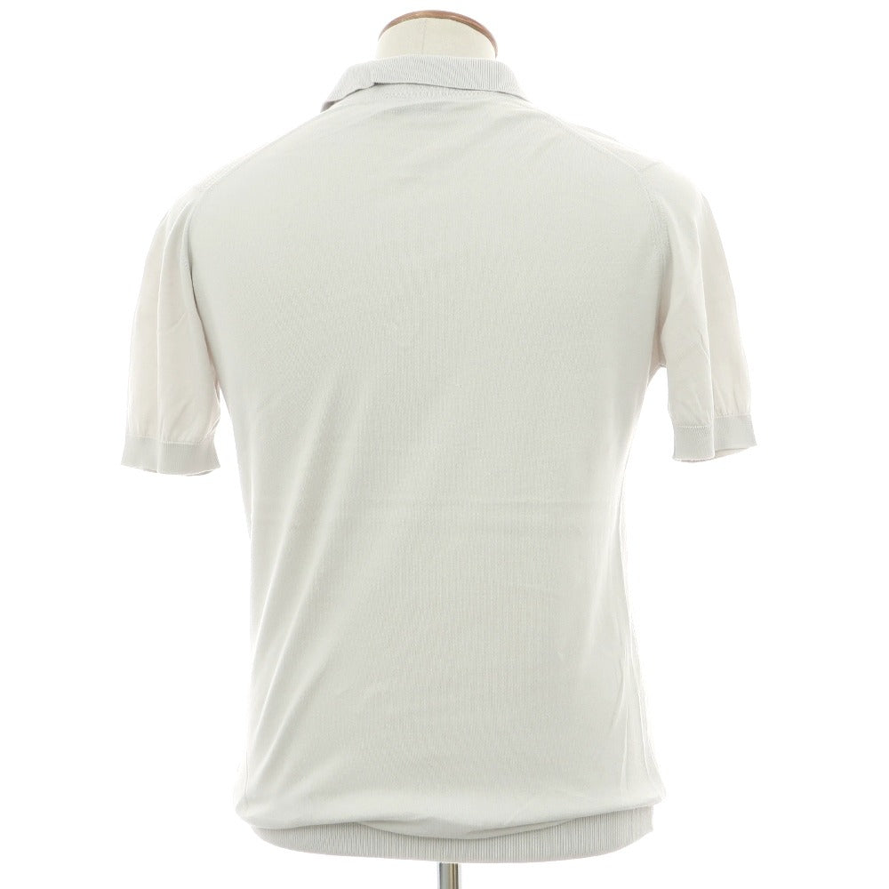 【中古】ジョンスメドレー JOHN SMEDLEY ハイゲージ シーアイランドコットン 半袖 ポロニット ライトグレー系【サイズM】【 状態ランクB 】【 メンズ 】
