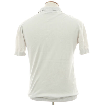 【中古】ジョンスメドレー JOHN SMEDLEY ハイゲージ シーアイランドコットン 半袖 ポロニット ライトグレー系【サイズM】【 状態ランクB 】【 メンズ 】