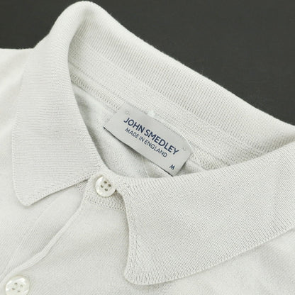 【中古】ジョンスメドレー JOHN SMEDLEY ハイゲージ シーアイランドコットン 半袖 ポロニット ライトグレー系【サイズM】【 状態ランクB 】【 メンズ 】