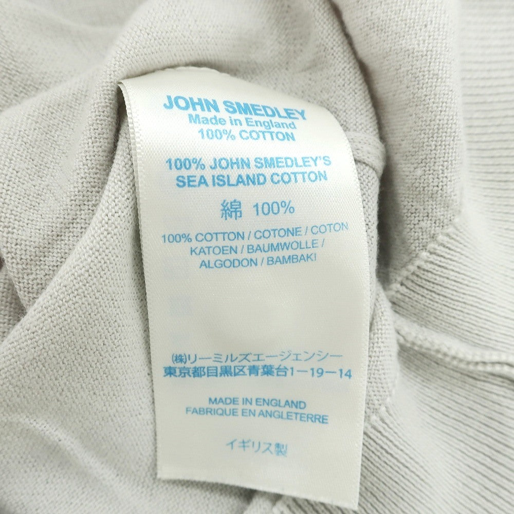 【中古】ジョンスメドレー JOHN SMEDLEY ハイゲージ シーアイランドコットン 半袖 ポロニット ライトグレー系【サイズM】【 状態ランクB 】【 メンズ 】
