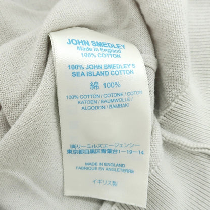 【中古】ジョンスメドレー JOHN SMEDLEY ハイゲージ シーアイランドコットン 半袖 ポロニット ライトグレー系【サイズM】【 状態ランクB 】【 メンズ 】