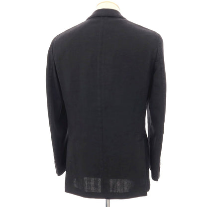 【中古】ラルディーニ LARDINI ストレッチ コットンラミーリネン ヘリンボーン 3B テーラードジャケット ブラック【サイズ44】【 状態ランクB 】【 メンズ 】