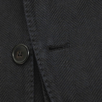【中古】ラルディーニ LARDINI ストレッチ コットンラミーリネン ヘリンボーン 3B テーラードジャケット ブラック【サイズ44】【 状態ランクB 】【 メンズ 】