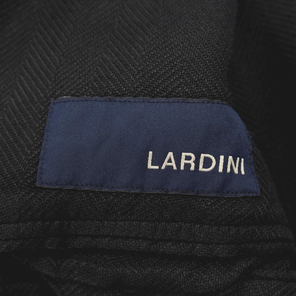 【中古】ラルディーニ LARDINI ストレッチ コットンラミーリネン ヘリンボーン 3B テーラードジャケット ブラック【サイズ44】【 状態ランクB 】【 メンズ 】