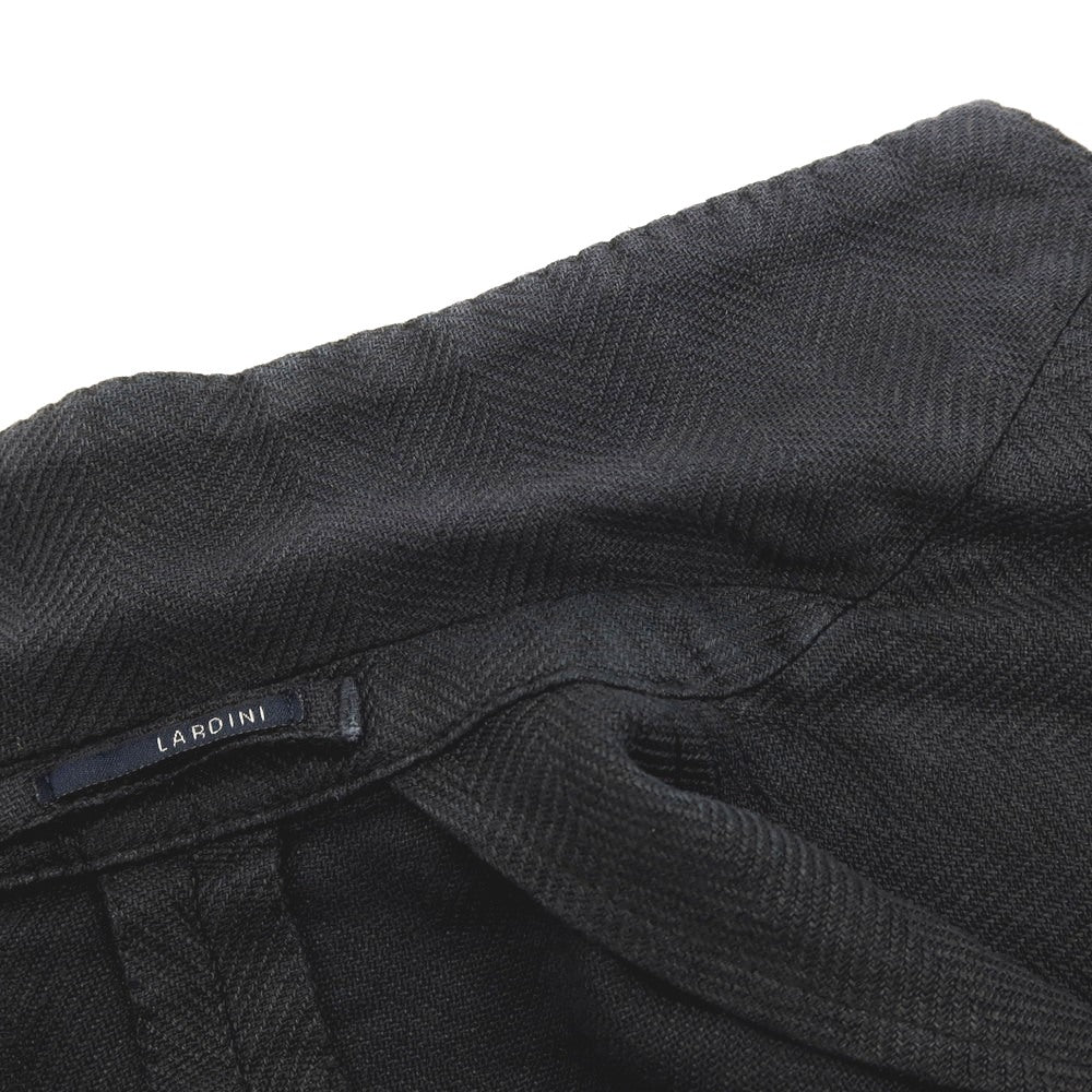 【中古】ラルディーニ LARDINI ストレッチ コットンラミーリネン ヘリンボーン 3B テーラードジャケット ブラック【サイズ44】【 状態ランクB 】【 メンズ 】