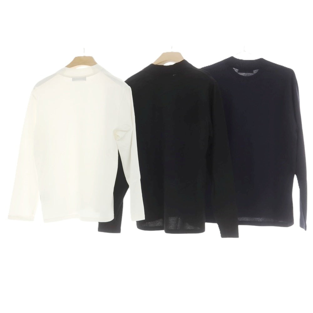 【中古】ナノユニバース nano universe 3枚セット コットン クルーネック 長袖Ｔシャツ ブラック/ネイビー/ホワイト【 M 】【 状態ランクB 】【 メンズ 】