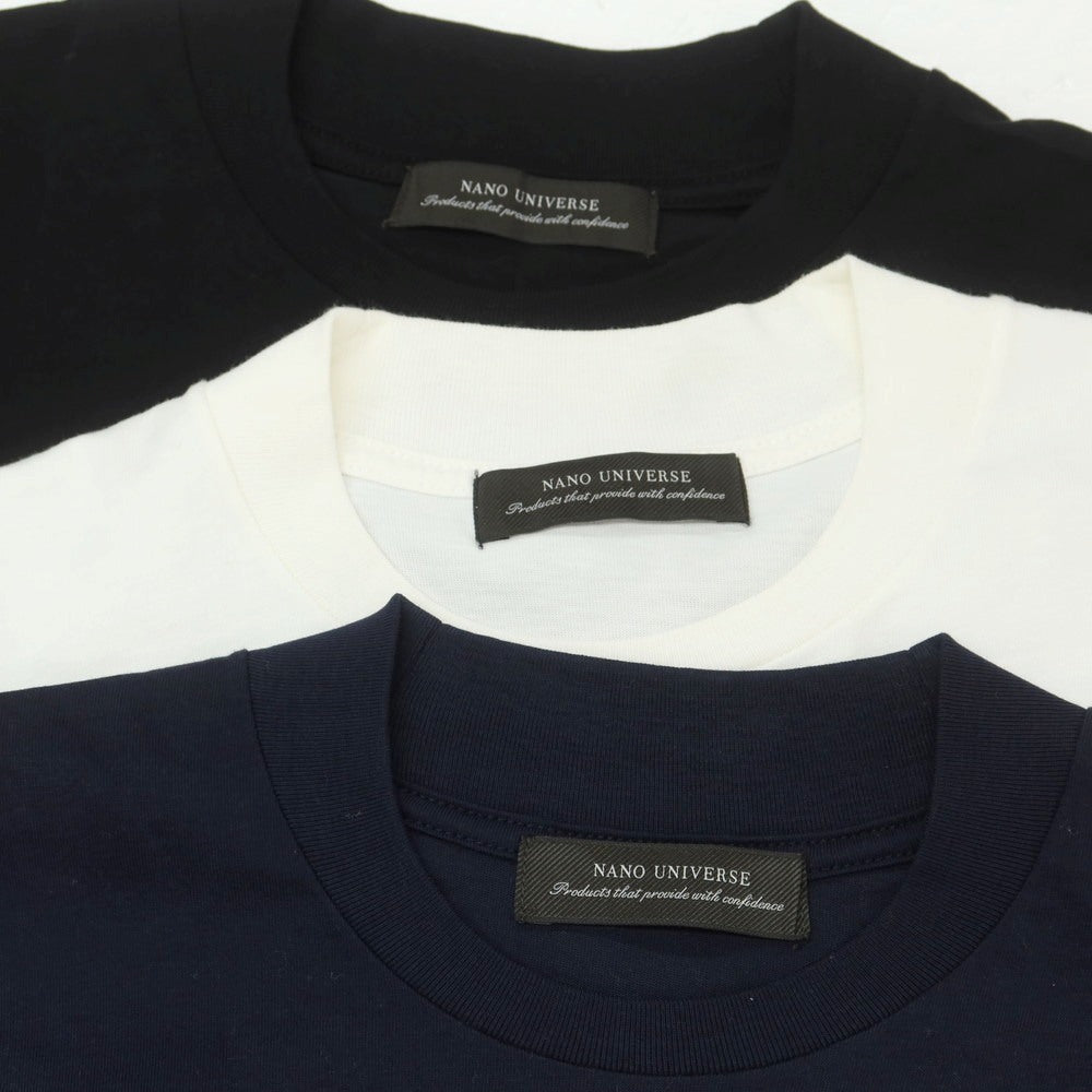 【中古】ナノユニバース nano universe 3枚セット コットン クルーネック 長袖Ｔシャツ ブラック/ネイビー/ホワイト【 M 】【 状態ランクB 】【 メンズ 】