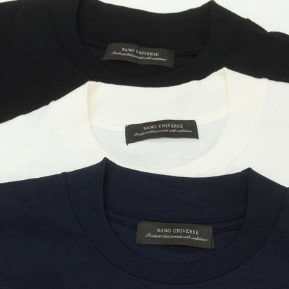 【中古】ナノユニバース nano universe 3枚セット コットン クルーネック 長袖Ｔシャツ ブラック/ネイビー/ホワイト【 M 】【 状態ランクB 】【 メンズ 】