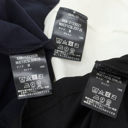 【中古】ナノユニバース nano universe 3枚セット コットン クルーネック 長袖Ｔシャツ ブラック/ネイビー/ホワイト【 M 】【 状態ランクB 】【 メンズ 】