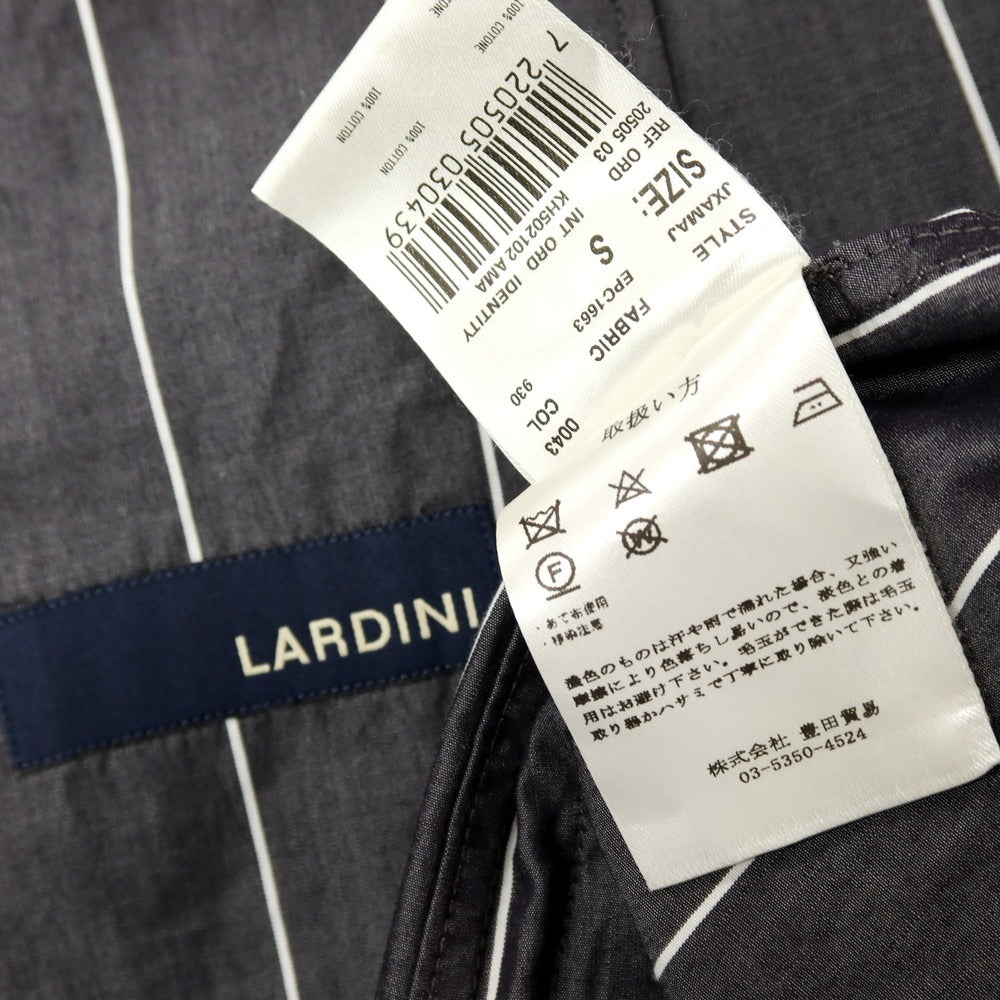 【中古】ラルディーニ LARDINI コットン ストライプ シャツジャケット ダークグレーxホワイト【サイズS】【 状態ランクB 】【 メンズ 】