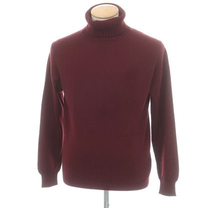 【中古】クルチアーニ CRUCIANI ハイゲージ ウール タートルネック プルオーバーニット ワインレッド【 46 】【 状態ランクB 】【 メンズ 】