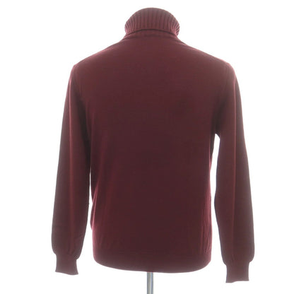 【中古】クルチアーニ CRUCIANI ハイゲージ ウール タートルネック プルオーバーニット ワインレッド【 46 】【 状態ランクB 】【 メンズ 】