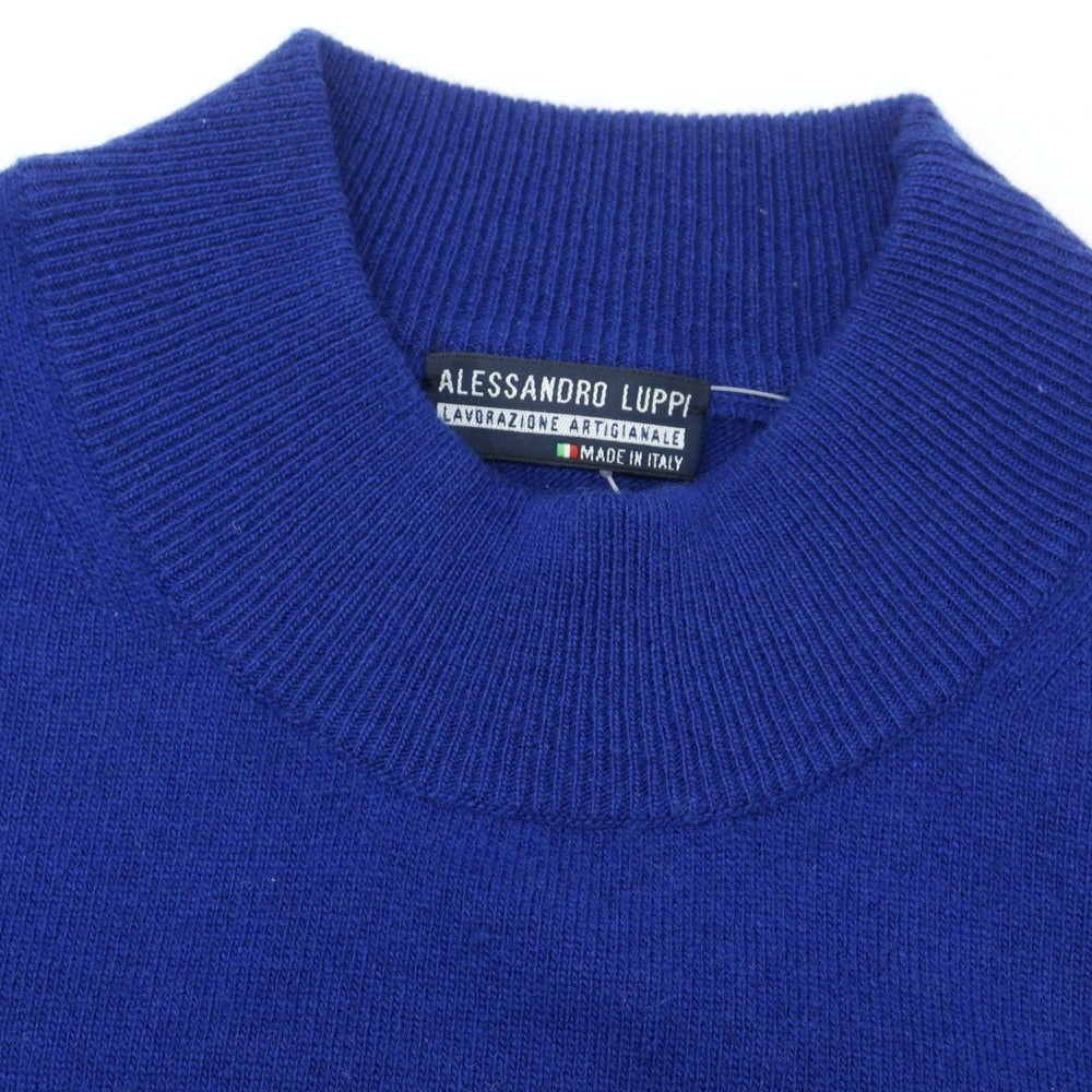 【中古】アレッサンドロルッピ Alessandro Luppi ウールカシミヤ モックネック プルオーバーニット ブルー【 46 】【 状態ランクA 】【 メンズ 】