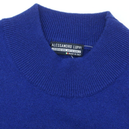 【中古】アレッサンドロルッピ Alessandro Luppi ウールカシミヤ モックネック プルオーバーニット ブルー【 46 】【 状態ランクA 】【 メンズ 】