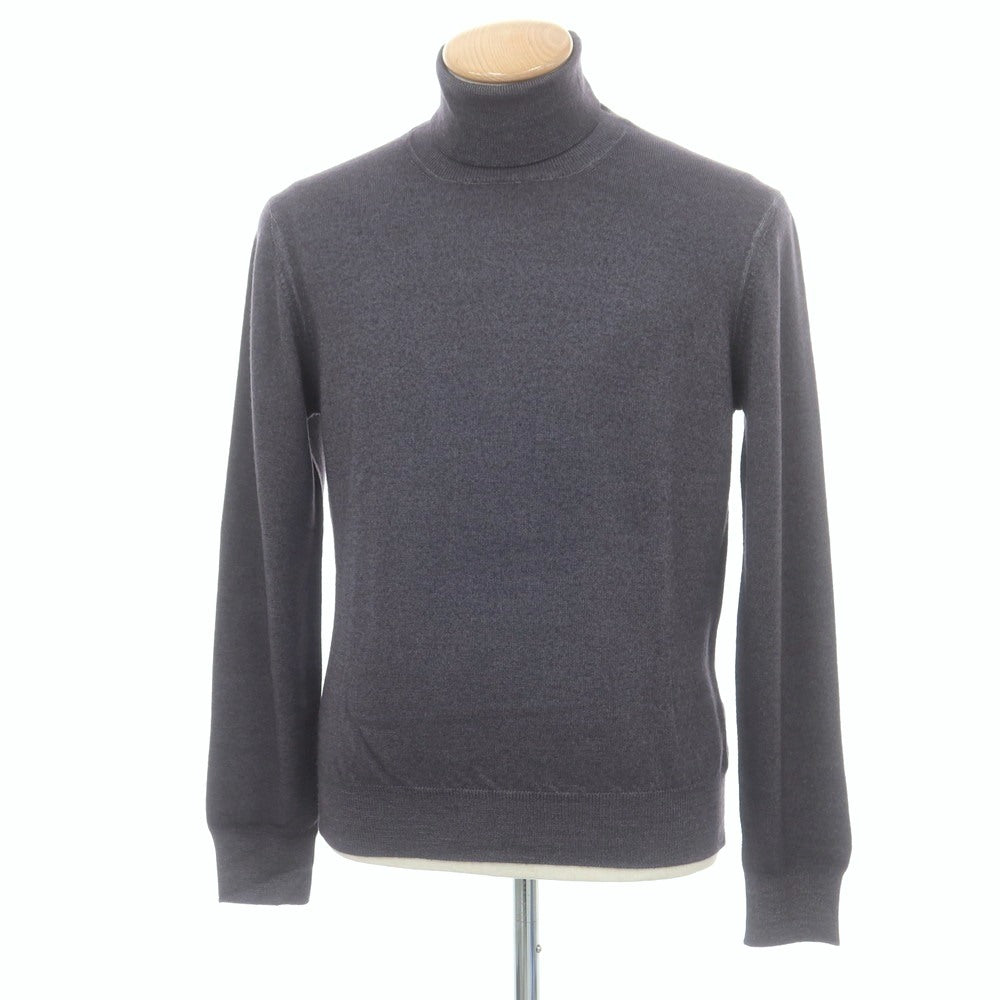 【中古】グランサッソ GRAN SASSO ハイゲージ ウールカシミヤ タートルネック プルオーバーニット グレー【 46 】【 状態ランクB 】【 メンズ 】