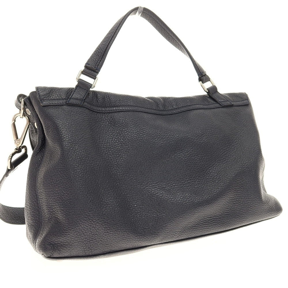 【中古】ザネラート ZANELLATO ポスティーナ シュリンクレザー 2WAY ショルダーバッグ ネイビー【 状態ランクC 】【 メンズ 】