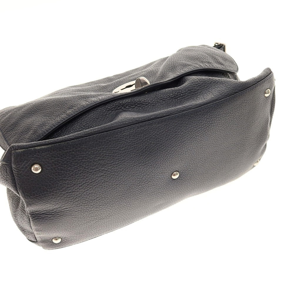 【SALE10%OFF/返品不可】【中古】ザネラート ZANELLATO ポスティーナ シュリンクレザー 2WAY ショルダーバッグ ネイビー【 状態ランクC 】【 メンズ 】