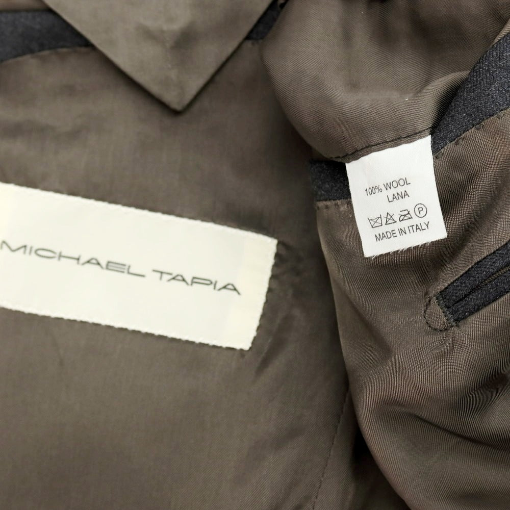 【中古】マイケルタピア MICHAEL TAPIA ウール テーラードジャケット ダークグレー【サイズ48】【 状態ランクD 】【 メンズ 】[APD]