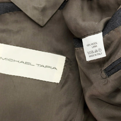 【中古】マイケルタピア MICHAEL TAPIA ウール テーラードジャケット ダークグレー【サイズ48】【 状態ランクD 】【 メンズ 】