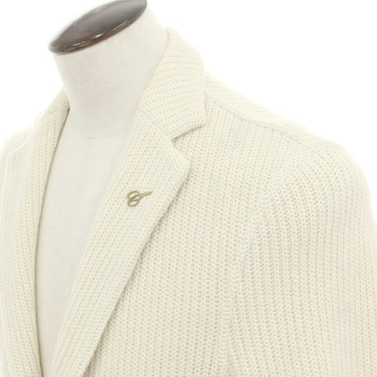 【中古】パオローニ PAOLONI ウールコットンポリエステル ニットジャケット オフホワイト【 50 】【 状態ランクB 】【 メンズ 】