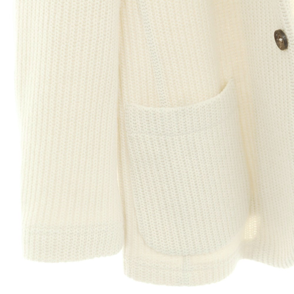 【中古】パオローニ PAOLONI ウールコットンポリエステル ニットジャケット オフホワイト【 50 】【 状態ランクB 】【 メンズ 】