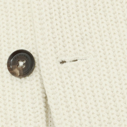 【中古】パオローニ PAOLONI ウールコットンポリエステル ニットジャケット オフホワイト【 50 】【 状態ランクB 】【 メンズ 】